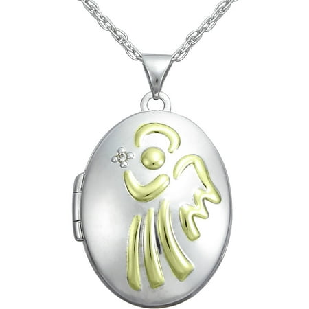 Precious Moments 2-Tone Sterling Silver Locket with Chain, 18