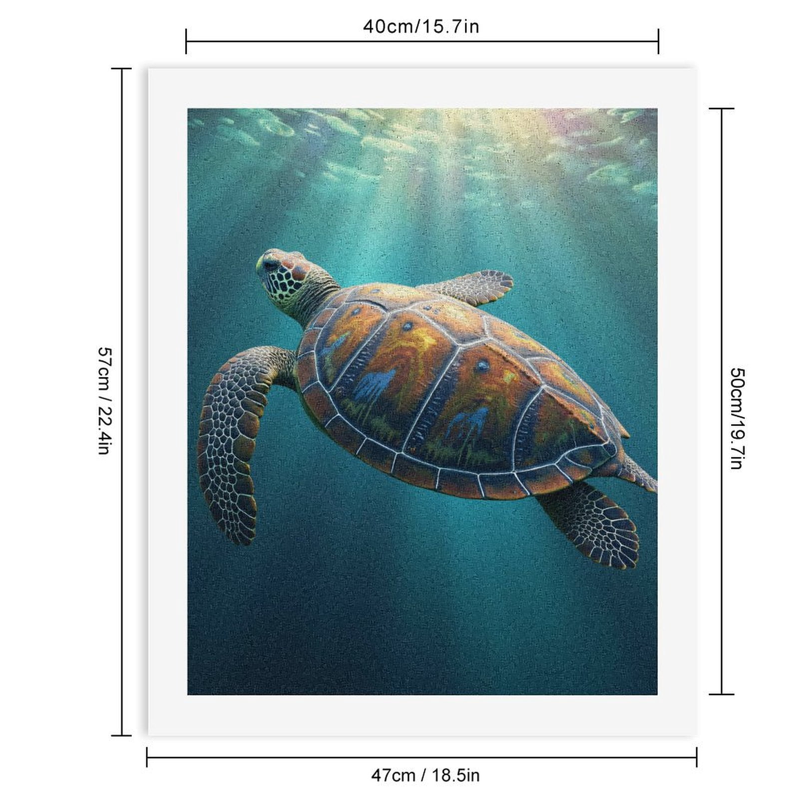 Paint by Numbers Kit for Adults, Sea Turtle Sunlit Ocean Depths Paint by Numbers, Easy Paint by Numbers Kit for Adults Beginner, DIY Adult Paint by Number Kits on Canvas, Home Decor