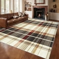 Beige Tan Pattern Rug Beige Tartan Area Rugs, Beige Gingham Plaid Check Pattern Carpet ...
