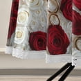 thumbnail image 5 of YAZAOO Round Tablecloth Red and White Roses Rings Pattern Tableclothes, 5 of 8