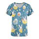 thumbnail image 4 of Puntoco Liquidación de blusas cortas para mujer Blusas estampadas para mujer Blusa de trabajo con cuello en V y manga corta con doble bolsillo, 4 of 4
