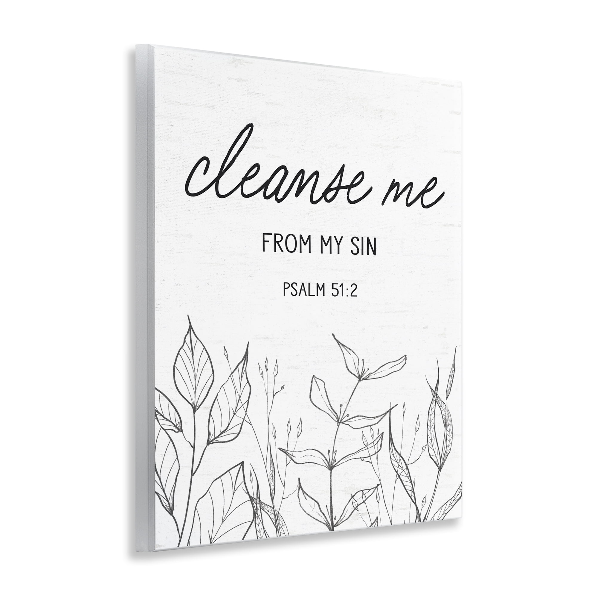 Cleanse Me From Sin Wall Plaque Art, design by Lettered and Lined