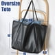 thumbnail image 2 of Bolso de mano HOXIS de piel sintética de gran tamaño para mujer, color negro, 2 of 7