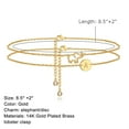 thumbnail image 4 of TINGN Gold Initial Ankle Bracelets for Women, 14K Gold Plated Layered Chain Elephant Anklets, 4 of 5