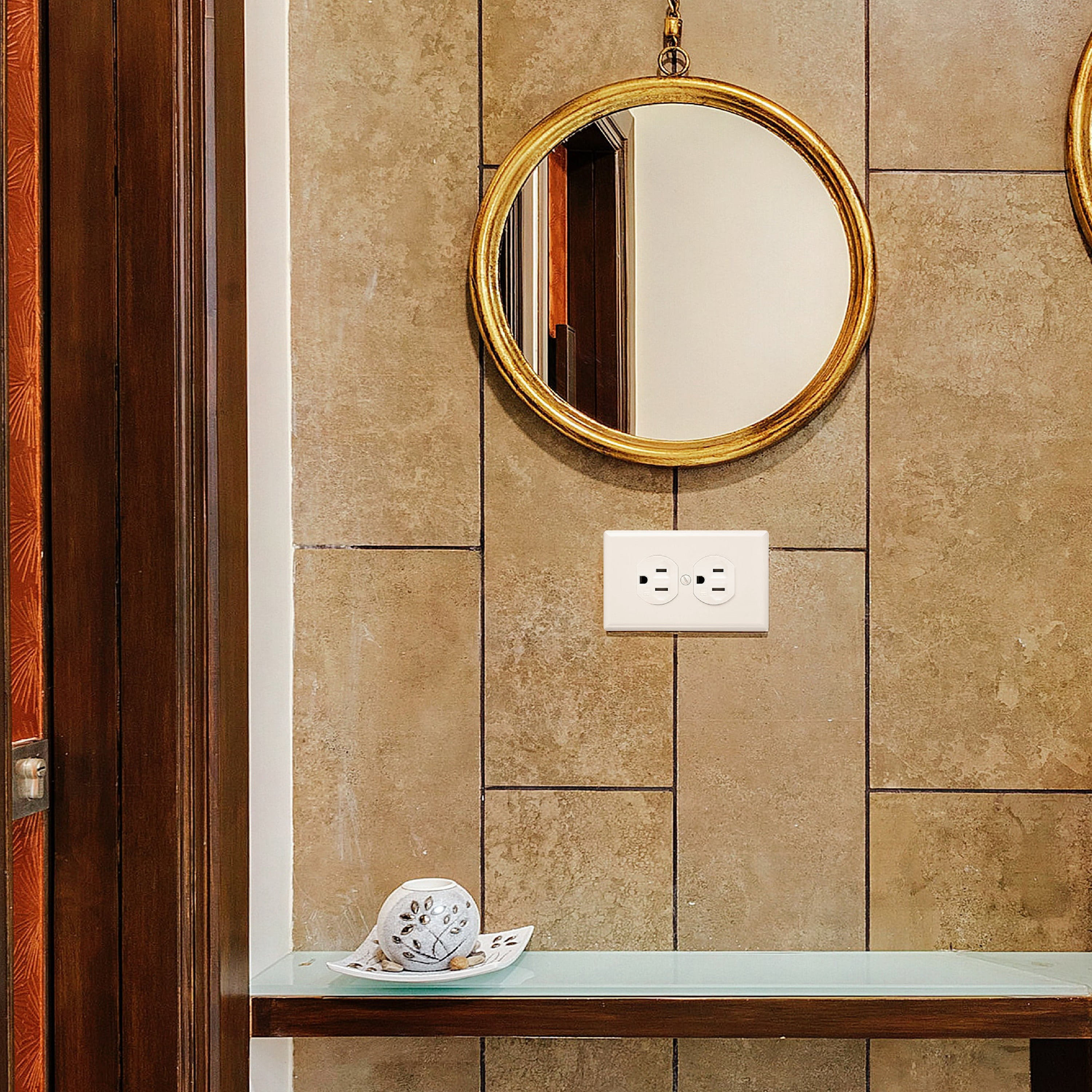 Faith [10-Pack] Duplex Receptacle Outlet, Tamper-Resistant 3-Prong Outlet Receptacle, 3-Wire, Self-Grounding, 2-Pole,15A 125V, UL Listed, White