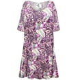 thumbnail image 1 of Plus size 4x Tall Women Short Sleeve Purple Dewdrop Tunic Tops Flowy Shirt Blouse, 1 of 4