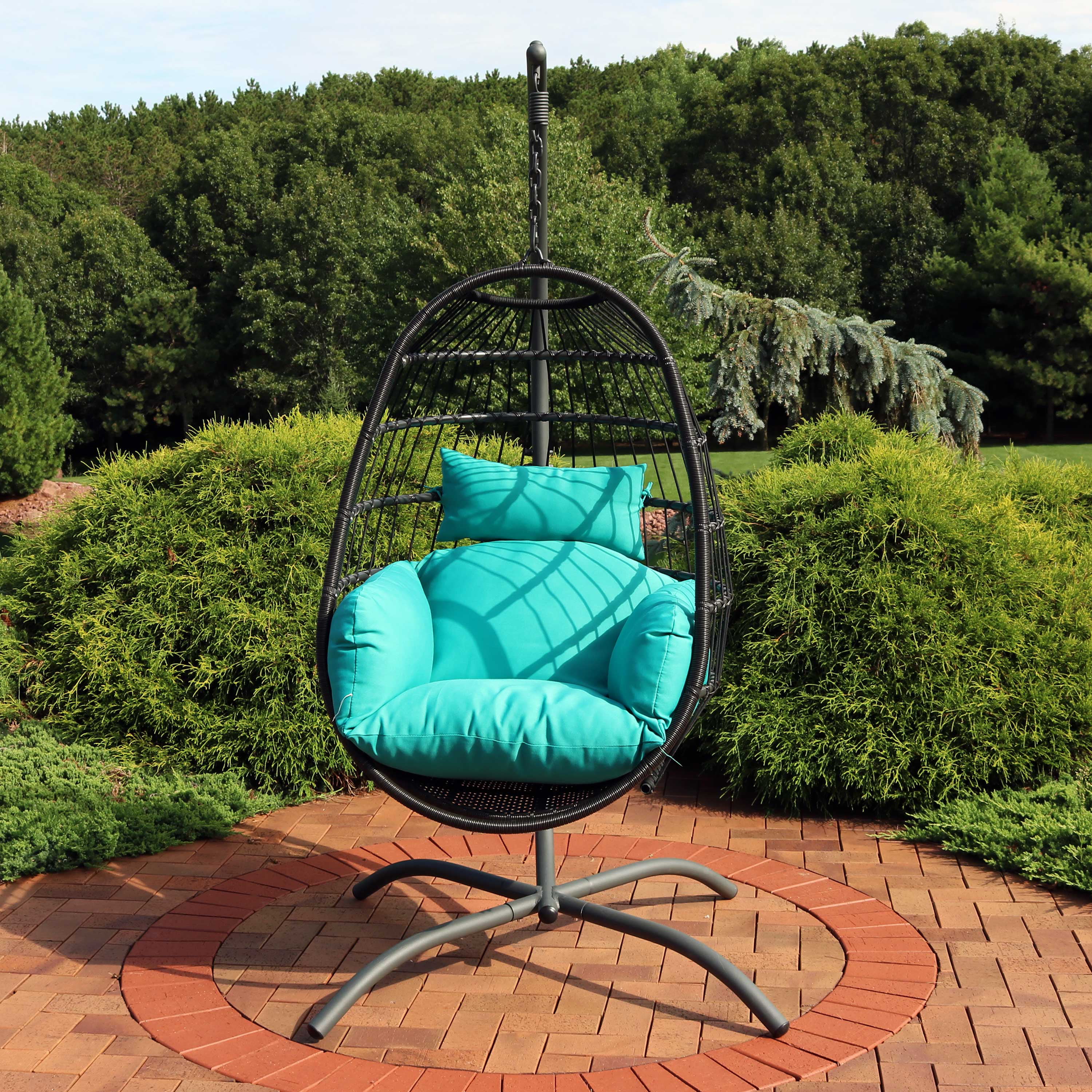 sunnydaze penelope hanging egg chair and stand  multiple colors available   walmart