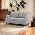 thumbnail image 3 of Furniliving 61.75” W Loveseat Sofa, 2 Seat Love Seat Sofa with Armrests, Comfy Couches for Living Room, Bedroom, Apartment and Office (Light Grayy), 3 of 9