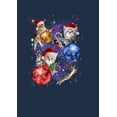 thumbnail image 2 of Men's Lost Gods Xmas Cats in Space Long Sleeve Shirt Navy Blue Large, 2 of 3