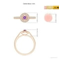thumbnail image 5 of ANGARA Natural Vintage Style Amethyst Halo Ring with Milgrain Detailing in 14K Rose Gold for Women (Size-3mm) | February Birthstone, Anniversary, Jewelry Gift for Women | Natural Amethyst Ring, 5 of 9