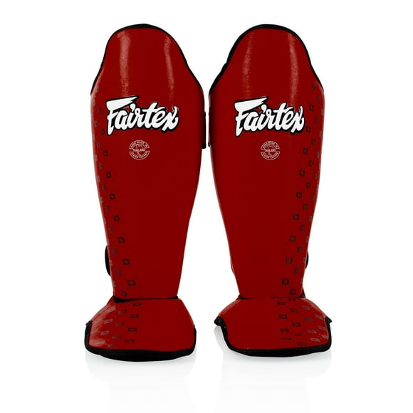 Espinilleras Fairtex SP5 Muay Thai para hombre, mujer y niño, color rojo