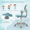 thumbnail image 4 of CZMJY Kids Desk Chair, Height Adjustable Children Swivel Computer Chair with Y-Shaped Lumbar Support & Universal Casters, Mesh Kids Task Chair for Study, Boys Girls Aged 4-13, Blue, 4 of 10