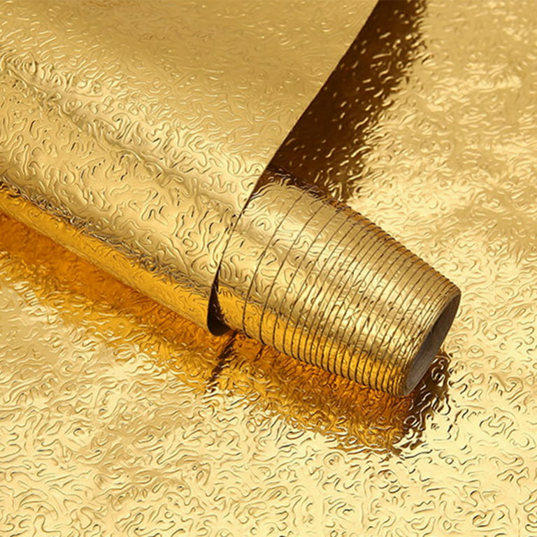 Gold Brushed Nickel Wallpaper Peel and Stick 24”×118” Gold Contact Paper  for Walls Decoration Upgrade Stainless Gold Wallpaper Stick and Peel  Bathroom
