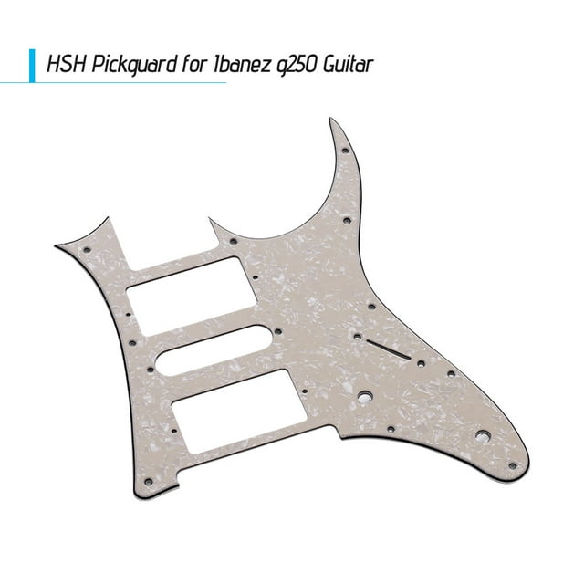 Yeacher Protège-Piquets de Guitare Électrique HSH Protège-Piquets en PVC Anti-Rayures pour Guitare Ibanez g250 Remplacement Perle Jaune 3 Plis