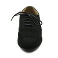 thumbnail image 3 of Ollio Women's Shoes Faux Suede Classic Wingtips Lace Up Dress Low Flats Heels Oxfords F115, 3 of 6