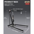 thumbnail image 6 of Folding Engine Hoist, Hydraulic Shop Crane with 6 Swivel Wheels & Adjustable Boom (0.5T-2T), Heavy-Duty Cherry Picker for Garage, Workshop, Truck, Farm, 6 of 6
