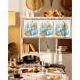 thumbnail image 3 of Valances for Windows Orange Teal Blue Pumpkin Rod Pocket Cafe Window Treatments Valance Curtains for Kitchen Bathroom Laundry Basement Windows 60"x18", 3 of 6