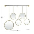 thumbnail image 3 of CosmoLiving by Cosmopolitan 25" x 25" Gold Wall Mirror with Hanging Rod, 3 of 8