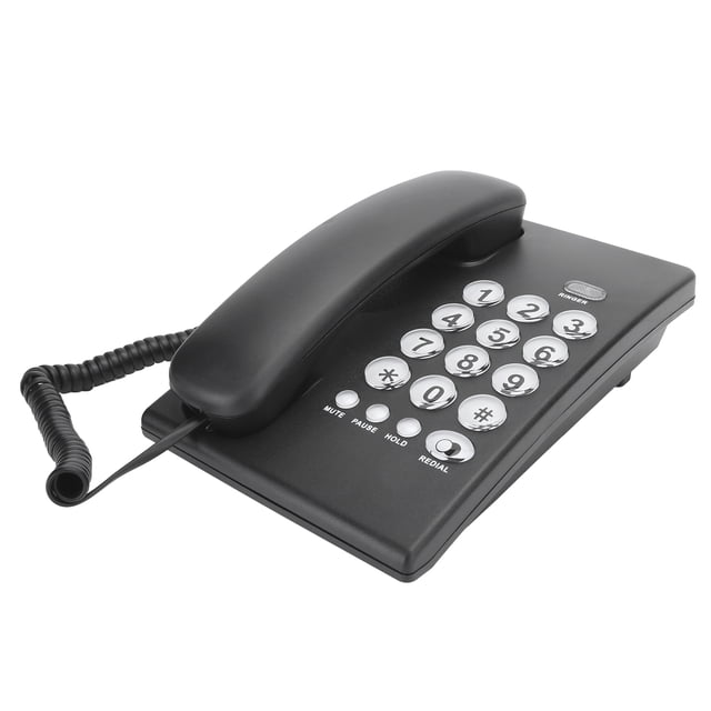 Desk Telephone Landline Telephone Fixed Telephone Business Telephone KXT504 Portable Family Business Office Fixed Landline Mute Function Telephone ABS Black