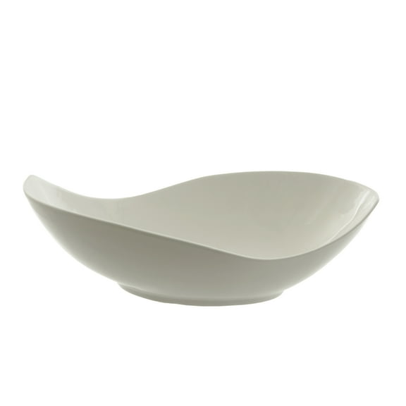 10 Strawberry Street Whittier 16" Canoe Serving Bowl, White
