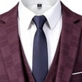 thumbnail image 4 of Beauty-Emily Men's 3-Piece Suit Set – Slim Fit Plaid Blazer, Vest & Pants, Elegant Formal Suit for Business, Wedding & Special Events, 4 of 11
