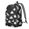 thumbnail image 2 of Dinosaur and Leaf Black Pattern Backpack for School, Cute School Bag with Adjustable Shoulder Straps and Padded Back, 15.7"x11.8"x5.5", 2 of 5