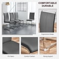 thumbnail image 3 of Sumdeal Dining Table Set for 6,Dining Room Table Set 63" Faux Marble Dining Table with 6 Chairs, Kitchen Dining Table and Chairs Set of 6, 7 Piece Modern Dining Set for Dinner Party,Gray, 3 of 9