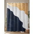thumbnail image 4 of Shower Curtains Black Golden Ocean Waves Bath Curtain Abstract Beach Waterproof Bathroom Shower Curtain Set with Hooks Decoration 72 x 84 Inches, 4 of 7