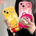 thumbnail image 2 of Estuche De Oso De Fresa Lindo Redmi Note 10 11 8 9 10s 9s 11 10 Pro Max 9 10C 10 9A A1 A1 + 9T 10A 9C NFC PO CO M3 X3 Mi 11T Dibujos Animados Winnie The Pooh Cubierta Blanda Gao Jiahui unisex, 2 of 2