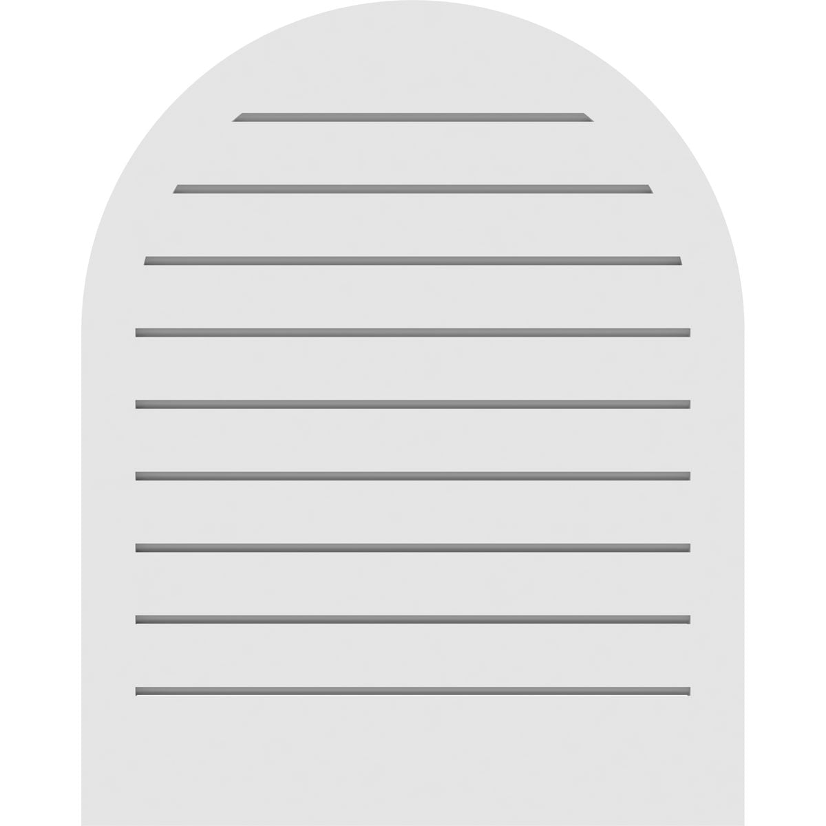 30"W x 42"H Round Top Surface Mount PVC Gable Vent: Functional, w/ 2"W x 2"P Brickmould Sill Frame
