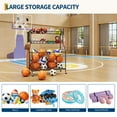 thumbnail image 6 of Kselythan Sports Equipment Organizer,Large Capacity Garage Sports Toy Organizer with Hooks and Baskets,Ball Storage Rack,Ball Storage Garage, Rolling Ball Cart with Wheels for Toy and Gear Organizer, 6 of 7