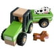 thumbnail image 1 of WoodenEdu Juguetes de tractor de madera para niños pequeños de 1 a 3 años, juguetes para vehículos de bebé, juguetes de empuje manual para niños de 1, 2 y 3 años (verde), 1 of 5