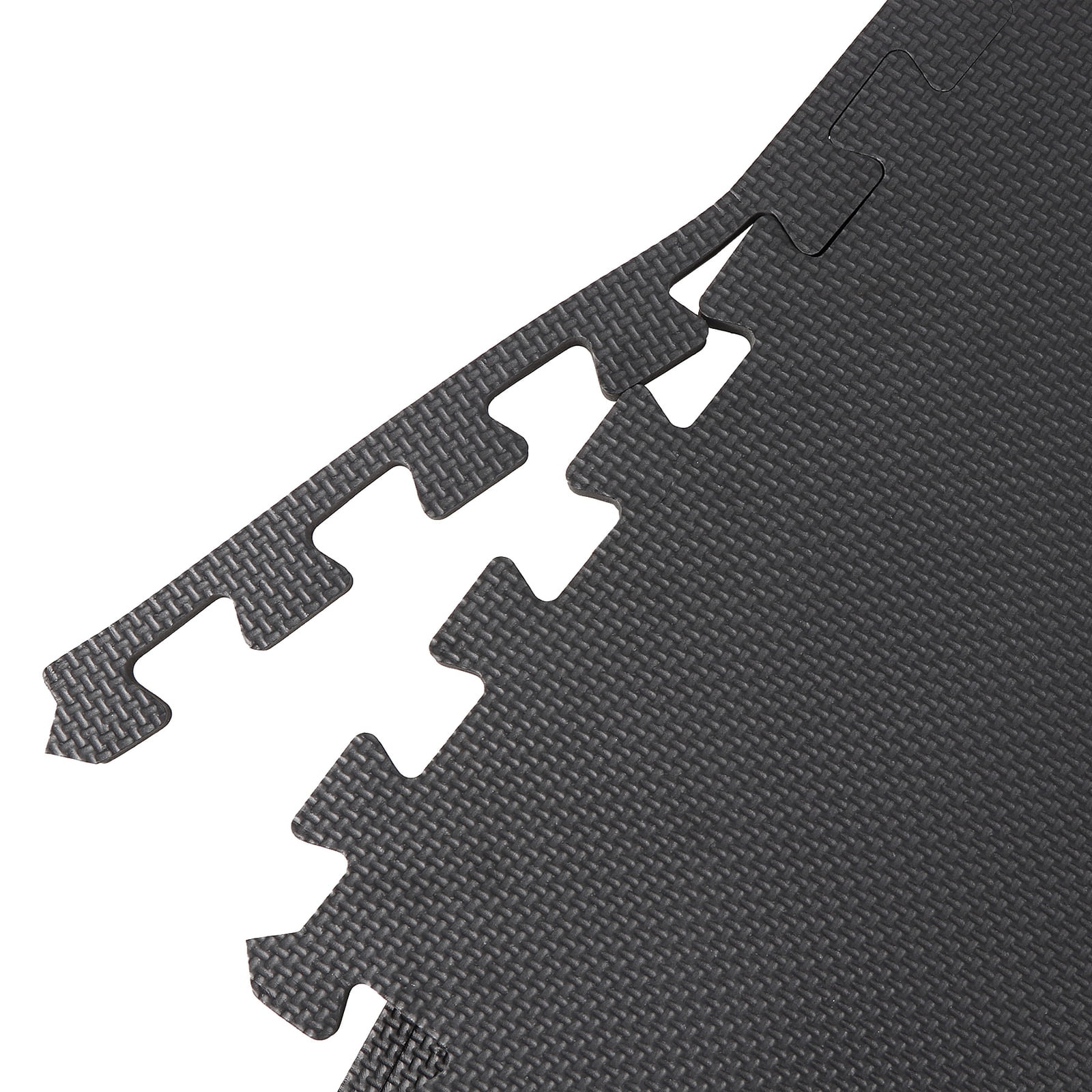 Interlocking EVA Foam Floor Mats 24"x24", 6-Piece Set, Shock-Absorbing, Non-Slip, Waterproof Exercise Tiles for Home Gym, Workout, Martial Arts & Playroom, Lightweight 4 Sq. Ft per Tile – Black