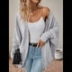 thumbnail image 5 of Suéter Cárdigan Extragrande de Punto Suave para Mujer con Bolsillos Gris S, 5 of 9