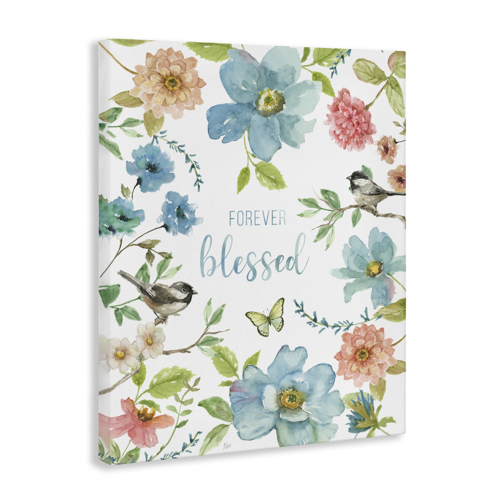 Stupell Industries Forever Blessed Pink & Blue Canvas Wall Art, design by Nan