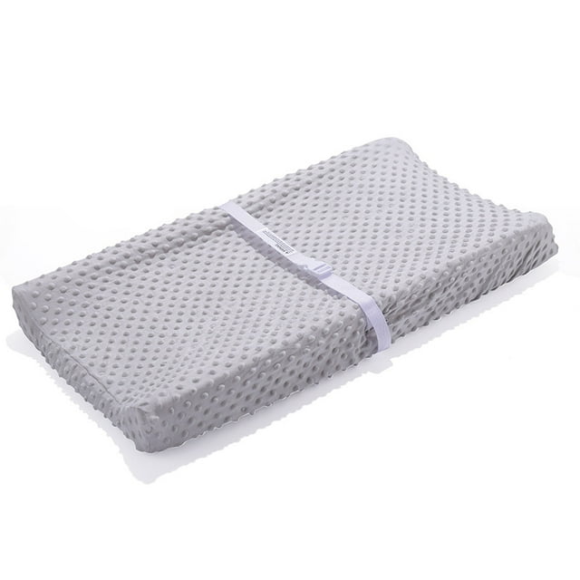 Funda para cambiador - Fundas para cambiador de felpa ultrasuaves con lunares minky Fundas para cambiador transpirables Sábanas para cambiador que se pueden limpiar (gris azul)