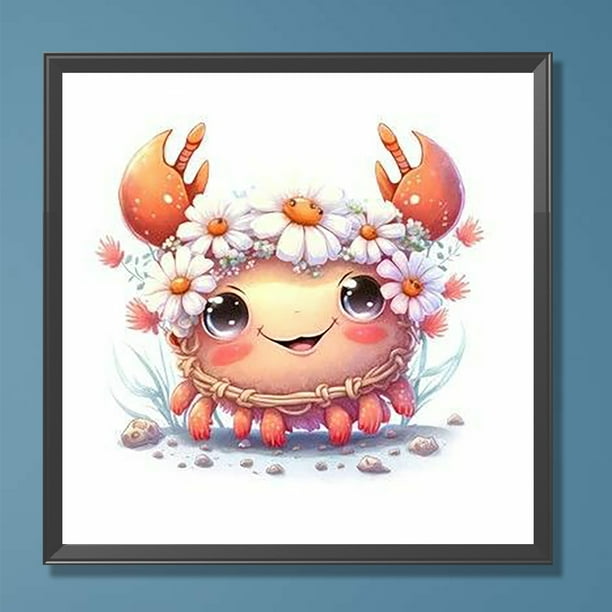 Diamond Painting 5D DIY Kit de cangrejo de taladro redondo completo Decoración de arte para el hogar (ZQ220) Hugtrwg Para estrenar