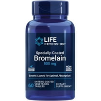 Life Extension Specially-Coated Bromelain, 500 mg - Promotes Joint Health, Comfort & More - Gluten-Free, Non-GMO - 60 Enteric-Coated Vegetarian Tablets