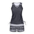 thumbnail image 4 of Ecqkame Tankini Bathing Suits for Women High Waisted Swimsuits Womens Two Piece Swimear Tankini Top with Shorts Black-A S, 4 of 5