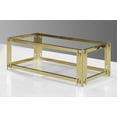 thumbnail image 1 of K-Living Luna Coffee Table with Clear Tempered Glass Top & Gold Polished Stainless-Steel Base, 1 of 1