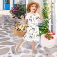 thumbnail image 6 of Cat Pattern Girls Short Sleeve Dress A Line Sun Protection Breathable Comfort Sundress 2T, 6 of 8