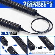Barrina 4-Pack T5 Grow Lights for Indoor Plants 2FT 5000K Full Spectrum LED Grow Light with Black Cover T5 Grow Light Strip Under Cabinet Plant Light with Switch Cord Linkable Plug and Play