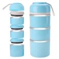 thumbnail image 3 of Thermal Lunch Box 3 Layers Thermal Lunch Box Stainless Steel Food Storage Container Kids Bento Box(Blue), 3 of 8