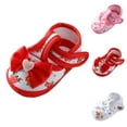 thumbnail image 3 of XIMIN Toddler Baby Girls Soft-Soled Shoes Infant Walkers Anti-Slip Shoes Cartoon Strawberry Graphic Print Bow Princess Lightweight Shoes (6-12 Months, Red), 3 of 8