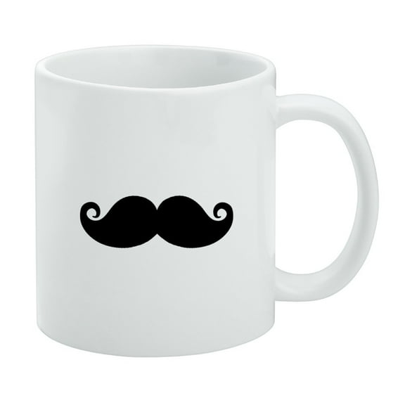 Curly Mustache White Mug
