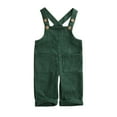 thumbnail image 1 of FOCUSNORM Toddler Baby Corduroy Suspender Rompers Kids Solid Color Strap Pockets Overalls Spring Autumn Button Down Bib Pants 6M-5T, 1 of 8