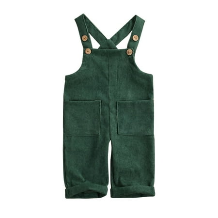 

Canrulo Toddler Kids Baby Boy Girl Corduroy Romper Jumpsuit Bib Pants Overalls Summer Clothes Green 3-4 Years
