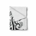 thumbnail image 2 of Dream Soft Flannel Fleece Throw Blanket, Chase Your Dreams Calligraphy Teardrop Shape with Stripes Monochrome, Cozy Plush for Indoor and Outdoor Use, 60" x 80", Black and White, by Ambesonne, 2 of 6