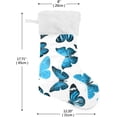 thumbnail image 2 of Coolnut 2 PSC Christmas Stockings Blue Butterflies, 17.7" Xmas Fireplace Santa Socks Christmas Tree Hanging Stockings Decoration for Christmas Holiday Xmas Gift, 2 of 6