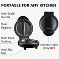 thumbnail image 5 of Dual-Zone Electric Omelette Maker Nonstick, Breakfast Sandwich Maker with Cool-Touch Handle, Easy To Clean, Indicator Lights, Housewares Stainless for Dorm & Travel (black,1), 5 of 10